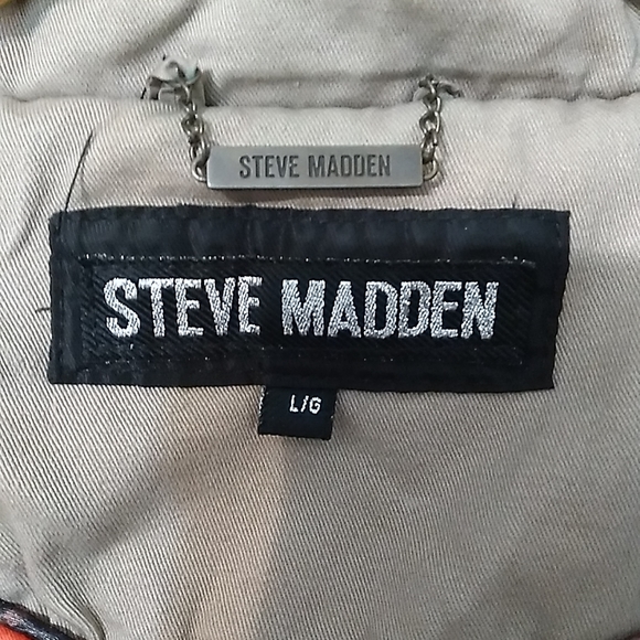 STEVE MADDEN Mens SZ L Tan 32in Coat/Jacket Zip Pockets - Picture 2 of 6